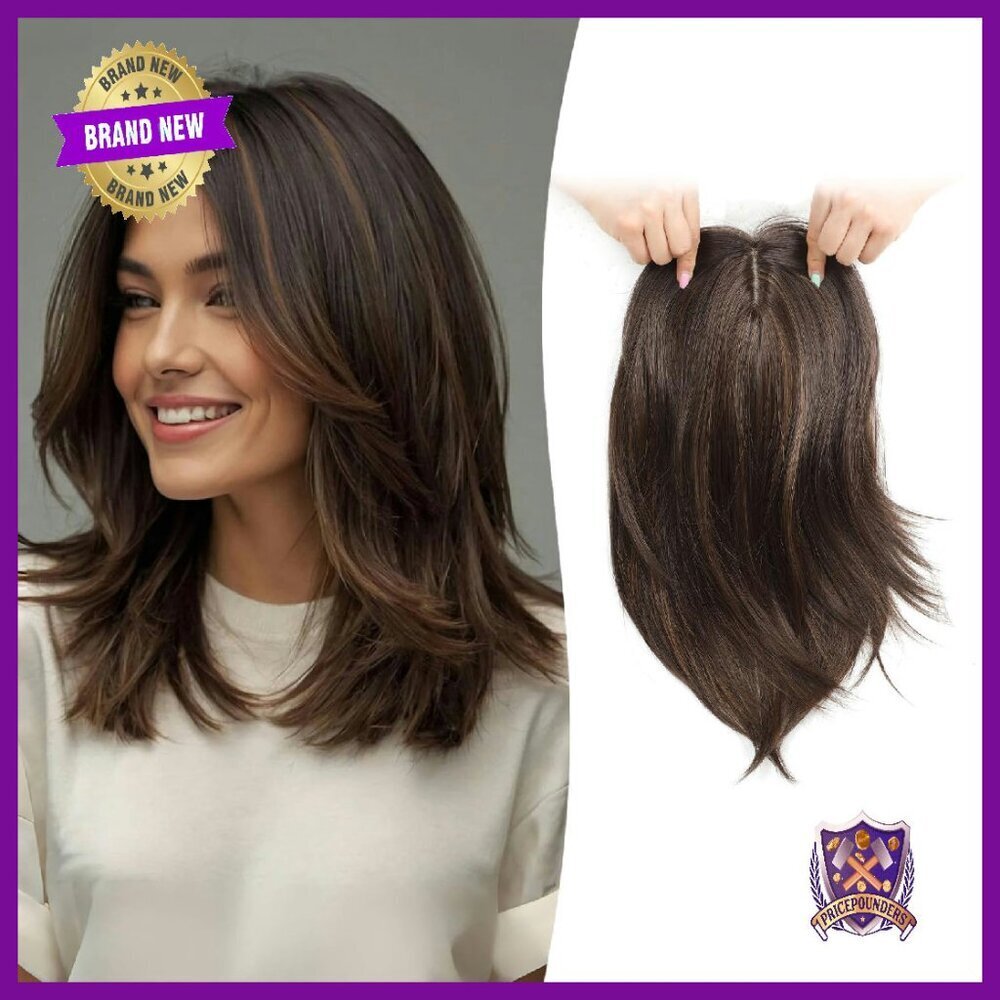 12" Synthetic Hair Topper with 6.5" Base for Thinning Hair Volume